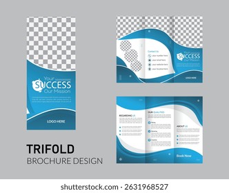 Corporate business trifold brochure template. Modern Creative and Professional tri fold brochure vector design.	
