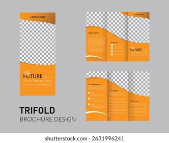 Corporate business trifold brochure template. Modern Creative and Professional tri fold brochure vector design.