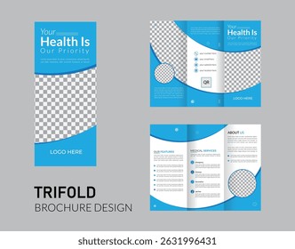 Corporate business trifold brochure template. Modern Creative and Professional tri fold brochure vector design.