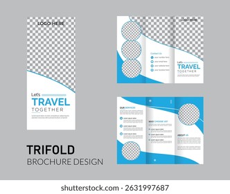 Corporate business trifold brochure template. Modern Creative and Professional tri fold brochure vector design.