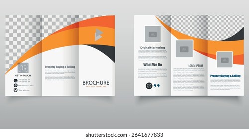 Corporate business trifold brochure template. Modern, Creative and Professional tri fold brochure vector design