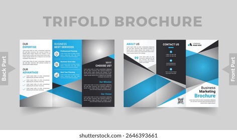 Negócios Corporativos Modelo de Brochura Trifold Projeto Pronto para Impressão