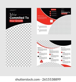 Corporate business tri-fold design. Clean and professional editable vector design
