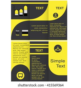 Corporate Business Tri-Fold Mock up. Brochure Design in green and black colors.  Corporate brochure or cover design. For publishing, print and presentation. Two-sided template design. Vector