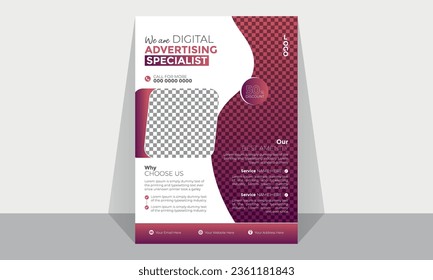 plantilla de diseño de volante de vector de negocio corporativo para agencia de marketing digital