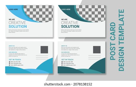 corporate business vector post card design template. 