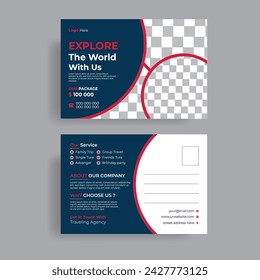  Corporate business vector postcard design template.