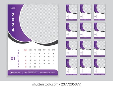 corporate business wall calendar 2024