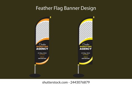 Corporate Business wave feather flag design	
