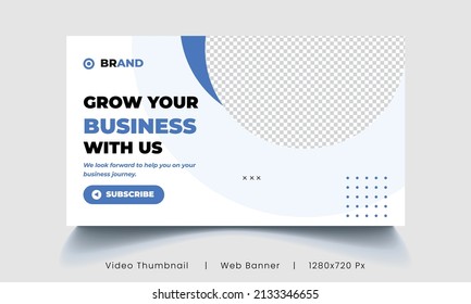 Corporate business web banner template and video thumbnail. Editable promotion banner design
