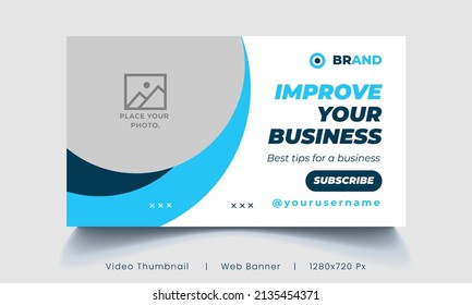 Corporate business web banner template and video thumbnail