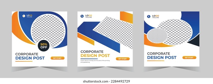Corporate business webinar social media post and web banner template