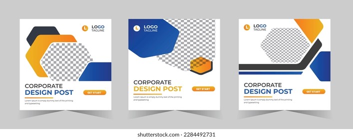 Corporate business webinar social media post and web banner template