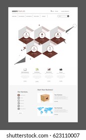 Corporate Business Website Template in Editable Vector Format. Eps 10.