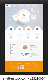 Plantilla de sitio web empresarial en formato de vector editable. Eps 10.