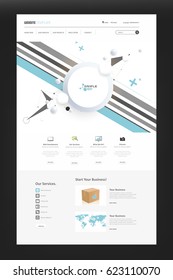 Corporate Business Website Template in Editable Vector Format. Eps 10.