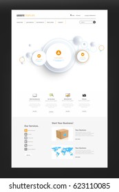 Corporate Business Website Template in Editable Vector Format. Eps 10.