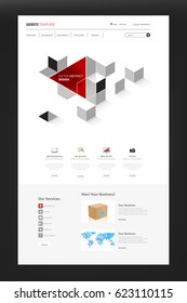 Corporate Business Website Template in Editable Vector Format. Eps 10.