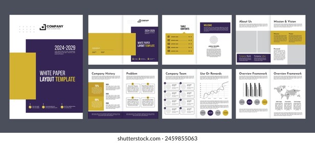 corporate business white paper design booklet vector and catalog design layout template