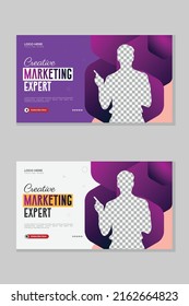 Corporate Business YouTube Thumbnail Or Editable Creative YouTube Video Thumbnail For Video Cover Template And YouTube Channel Web Banner Template 