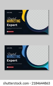 Corporate Business YouTube Thumbnail Or Editable Professional YouTube Video Thumbnail For Video Cover Template And YouTube Channel Web Banner Template