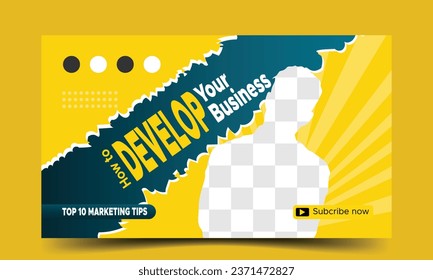 Corporate business Youtube Thumbnail template for social media