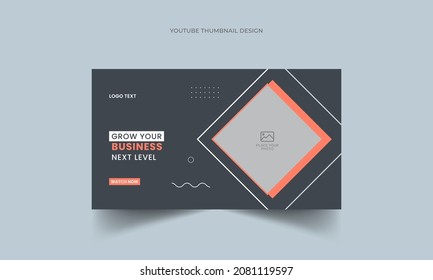 Corporate Business Youtube Video Thumbnail Template Vector Design