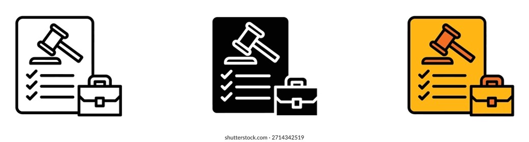 Corporativa por las leyes icono de Vector. Símbolo de la lista de verificación de cumplimiento legal. Ilustración vectorial.