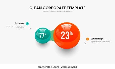 Ilustración vectorial de diseño de diapositiva de campaña Corporativa. Plan de consultoría Diseño de marco de infografía de dos elementos. Estrategia de Ciencia Plantilla de presentación de diapositivas de gráfico de 2 pasos.