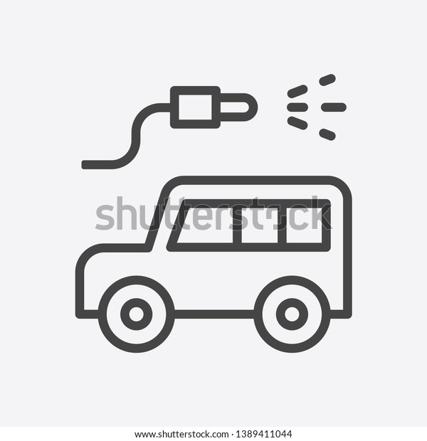 Corporate Car Wash Outline Simple Vector Icon\
On Grey Background
