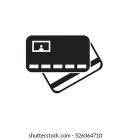 Corporate Card Icon or Credit Card Icon, Vector Illustration. Flat Design Style.