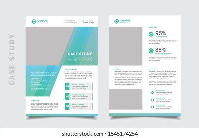 Corporate case study template design with gradient