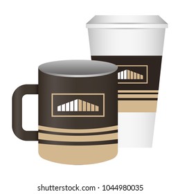 corporate ceramic mug paper cup  template for branding identity and company