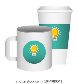 corporate ceramic mug paper cup  template for branding identity and company