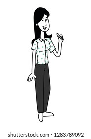 corporate character female sketch 1