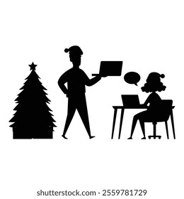 Corporate Christmas Time Bundle with People Silhouettes