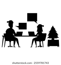 Corporate Christmas Time Bundle with People Silhouettes