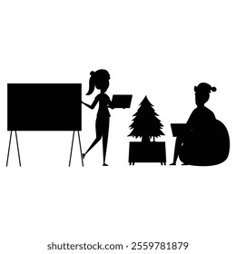 Corporate Christmas Time Bundle with People Silhouettes