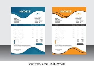 Corporate  clean Business Invoice design template  design.