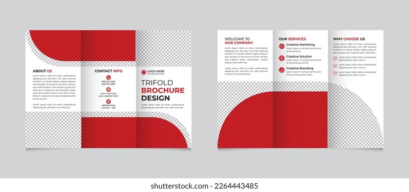 Corporate clean business trifold brochure design template