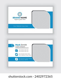 Corporate and clean double-sided Business Card Template. Simple minimal Business Card layout design.