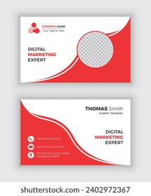 Corporate and clean double-sided Business Card Template. Simple minimal Business Card layout design.