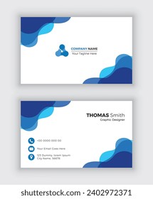 Plantilla de tarjeta de visita doble de doble cara y limpia. Diseño sencillo y mínimo de la tarjeta de visita.