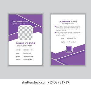 corporate clean id card design with photo.