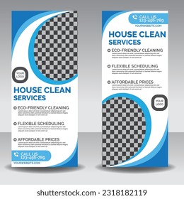 Corporate cleaning service roll up banner design