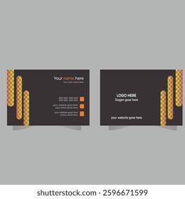 corporate clean-style modern business card template, Abstract Vector Yellow and Blue Curved Business Card Template, can be used for business designs, presentation designs, or any suitable designs