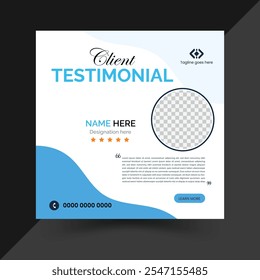 Corporate client testimonial design template