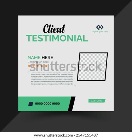Corporate client testimonial design template