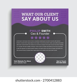 Plantilla de testimonios de clientes corporativos para la promoción de marketing digital