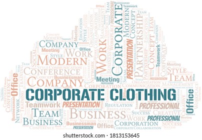 Corporate Clothing vector word cloud, made with text only.